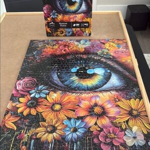 Colorful Eye and Flowers Puzzle 1000 piece
